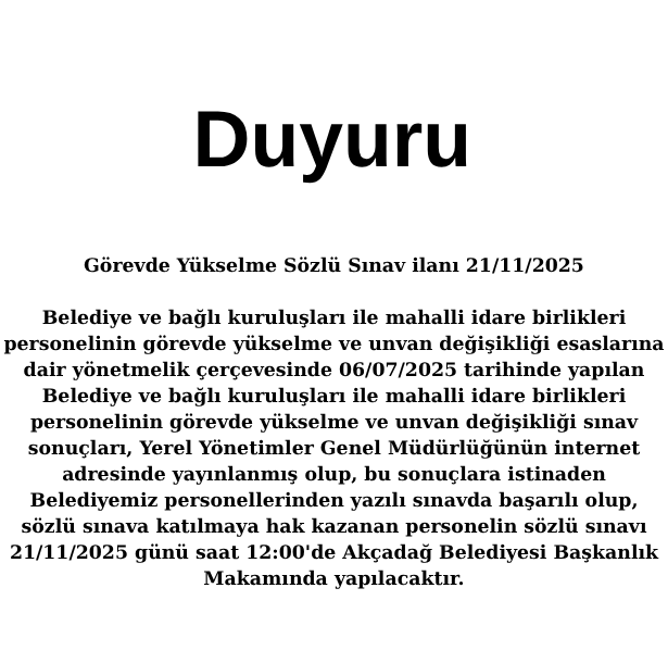 Görevde Yükselme Sözlü Sınav ilanı